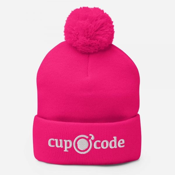 pom pom knit cap neon pink front 63333001aac7d